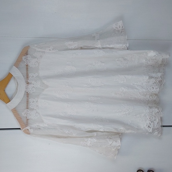 Shannon Ford NY Women's White Lace Feminine Dainty Elegant Blouse Sz.2X - Picture 1 of 8